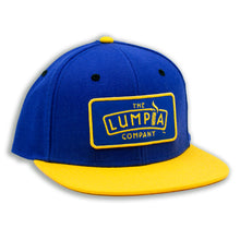 Load image into Gallery viewer, The Lumpia Company Blue + Gold Snapback
