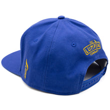 Load image into Gallery viewer, GOLDEN STATE LUMPIA&#39;S&quot; SNAPBACK HAT.  BLUE &amp; GOLD
