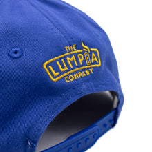Load image into Gallery viewer, GOLDEN STATE LUMPIA&#39;S&quot; SNAPBACK HAT.  BLUE &amp; GOLD

